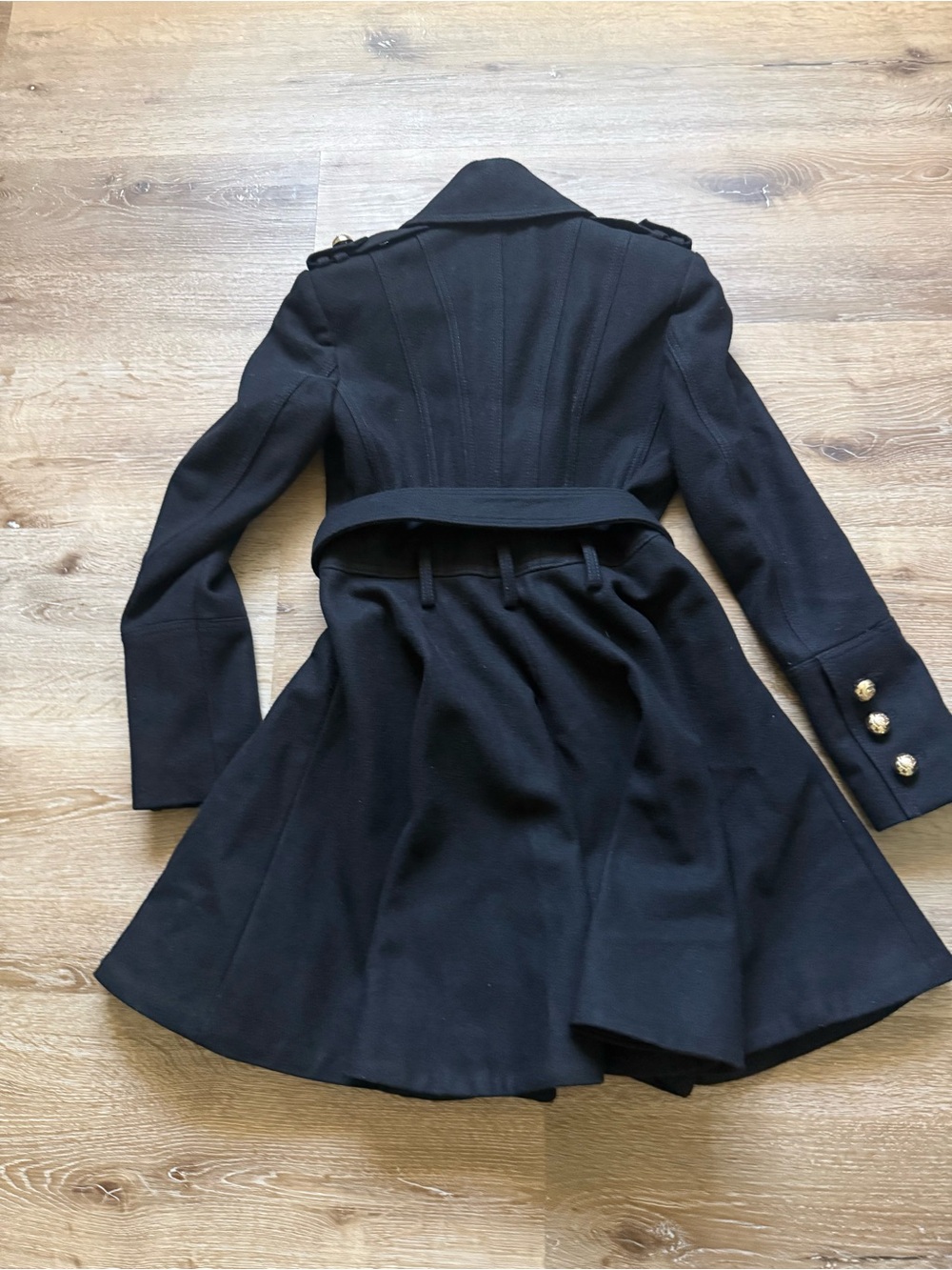 Miss Sixty Women’s Black Coat with Belt - Picture 3 of 7
